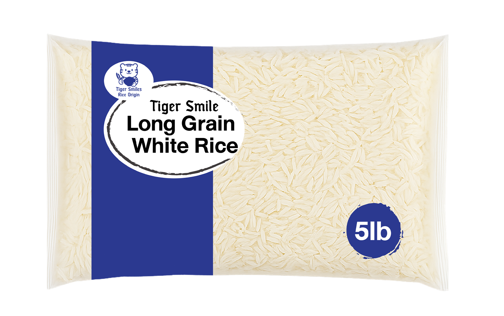 Tiger Smiles Long Grain White Rice 5lb x 8 bags/carton